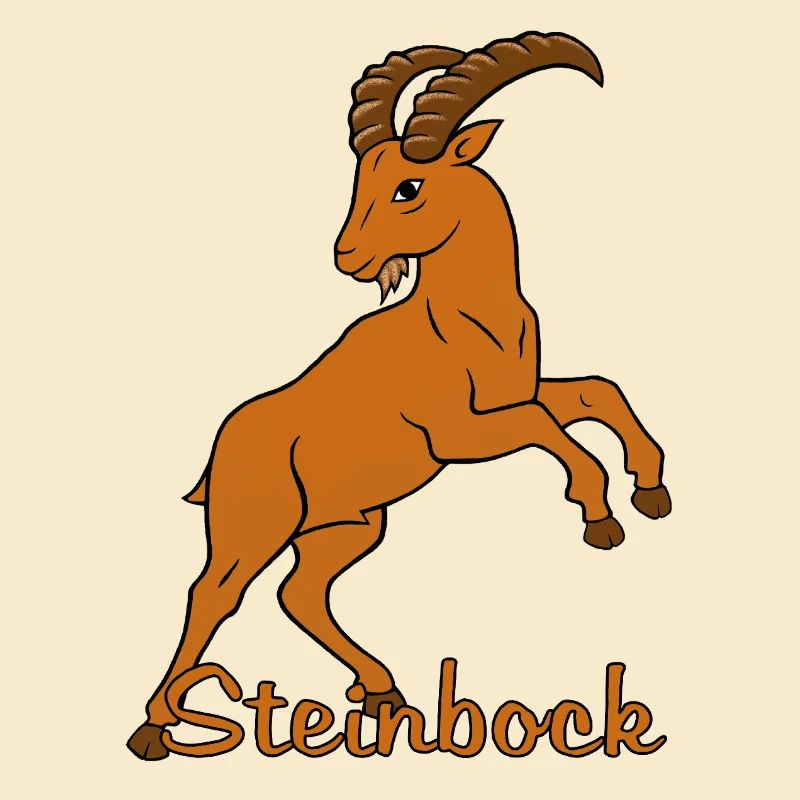 Sternzeichen Steinbock mit Schriftzug