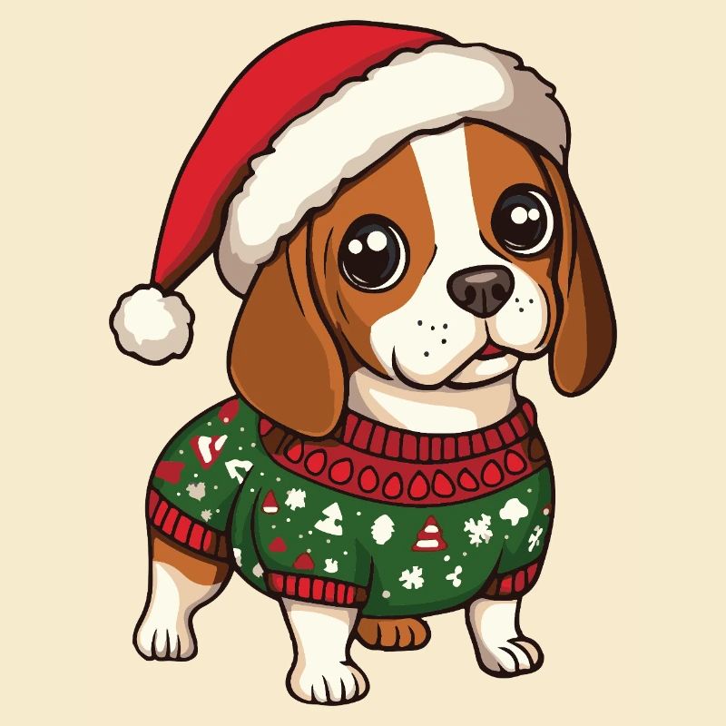 Beagle Hund Weihnachten