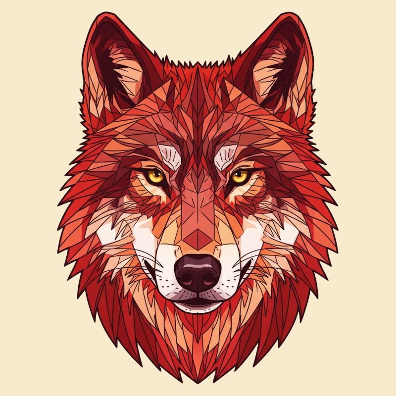 Geometric Red Wolf