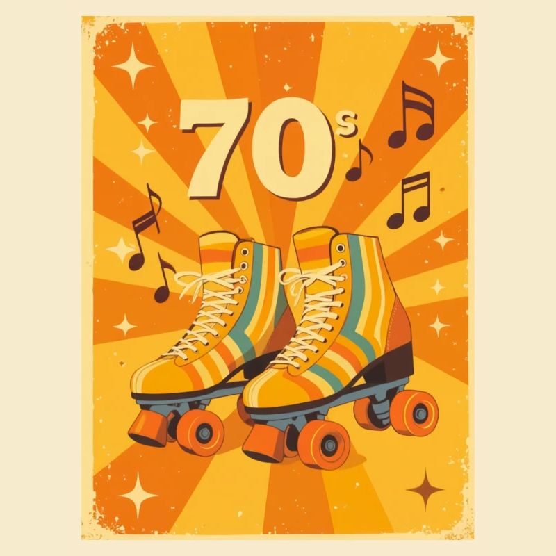 Classic 70s Roller Skates with Warm Retro Vibes