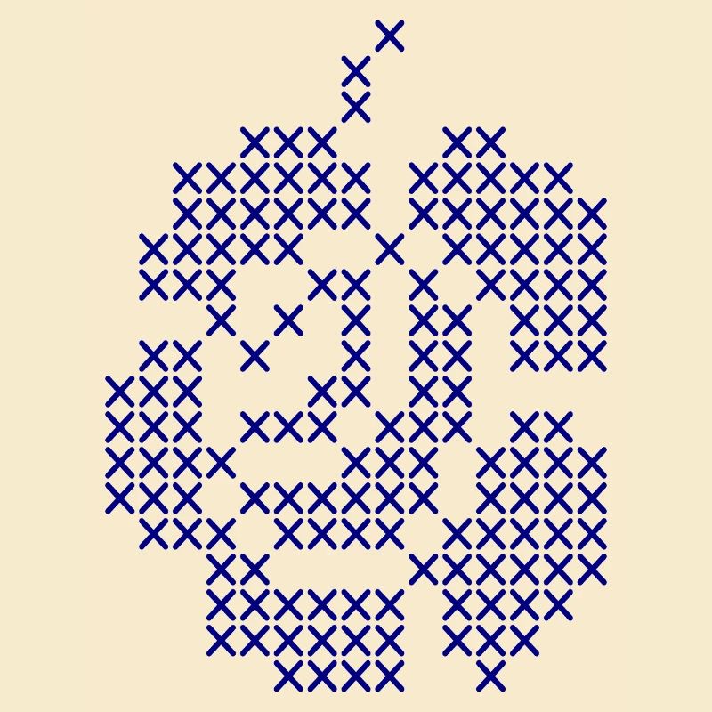 Blue Cross-Stitch Rose Pattern