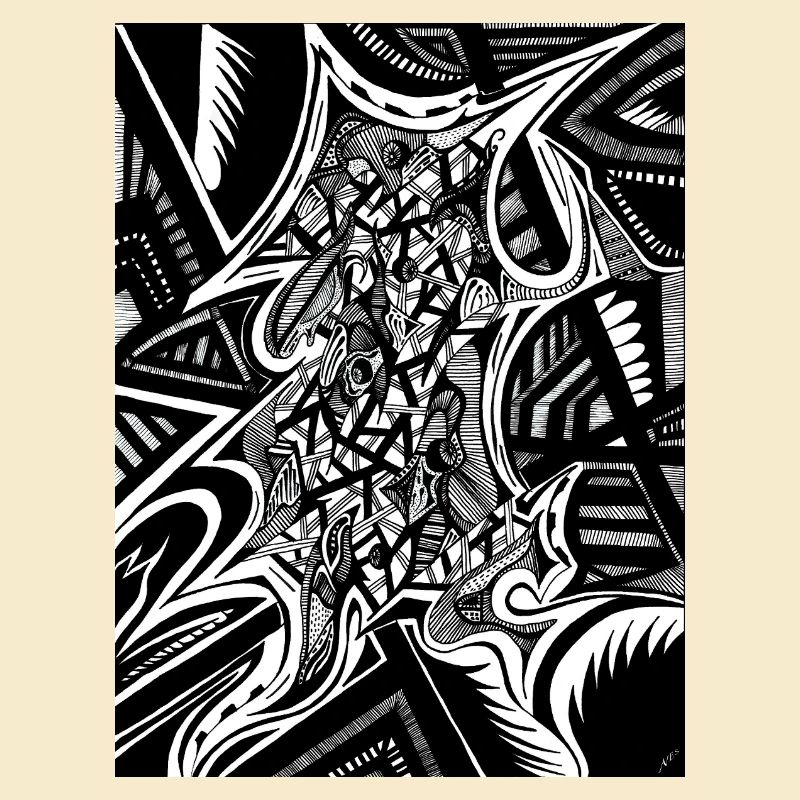 Black and White Abstract Design No. 1