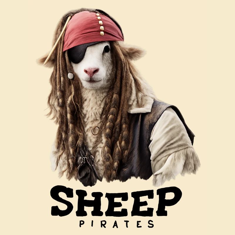 Piraten Schaf mit Dreadlocks