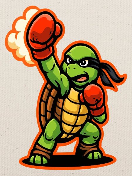 Boxing Turtle Fighter Power Punch Maskottchen