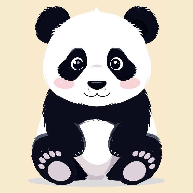 Sitzender Kuschelpanda kleiner süßer Pandabär