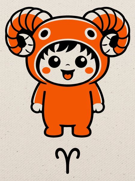 Sternzeichen Widder im Kawaii Style