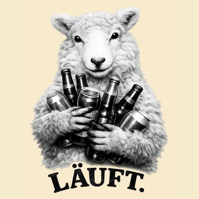 Schaf mit Bierflaschen – Läuft.