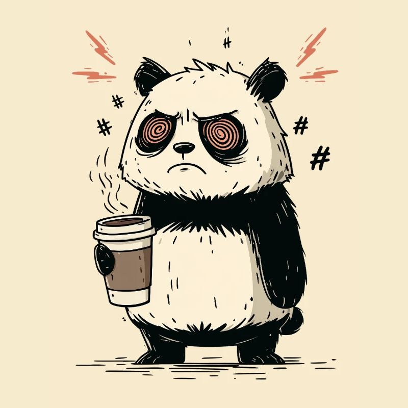 Kaffee-Stress Panda