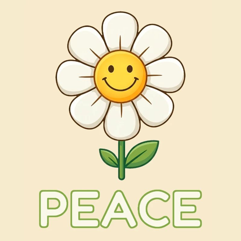 Anti-Kriegs-Friedensblume – Retro Smiley Daisy