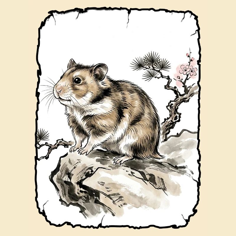Hamster Kunst Asiatisch