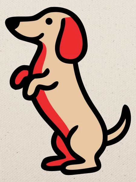 Süßer Dackel Hund Männchen Comic
