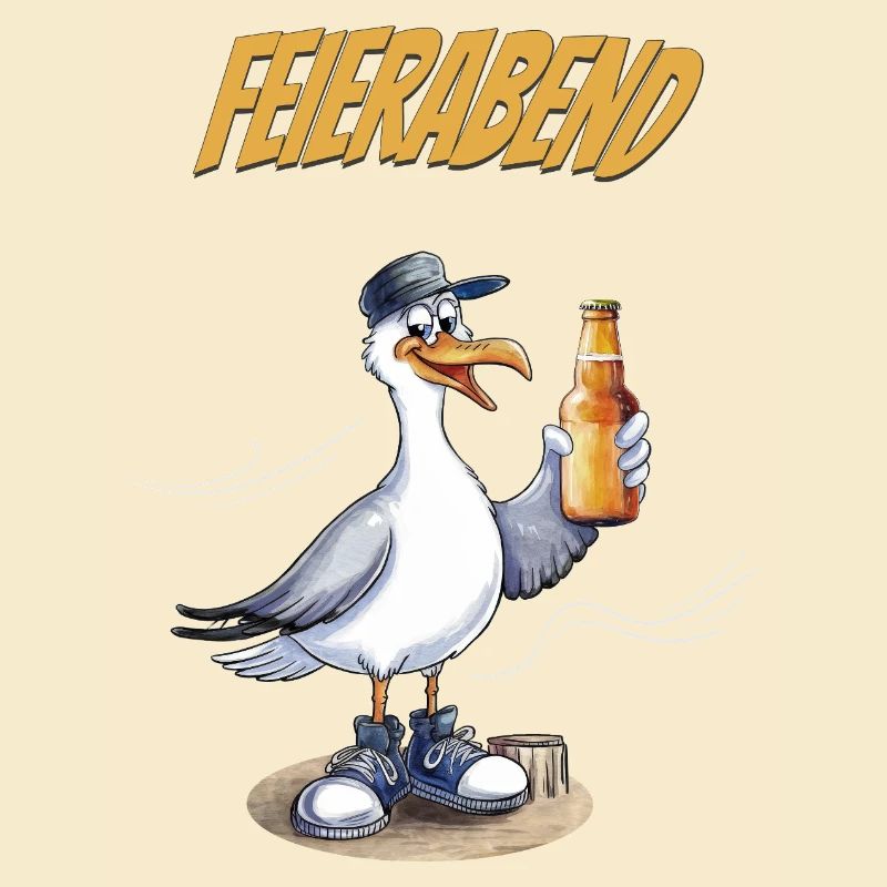 Feierabend Möwe Bierlustiger Spruch