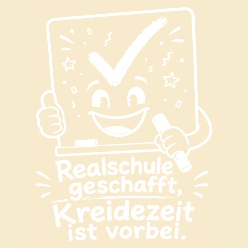 Realschule geschafft, Kreidezeit ist vorbei.