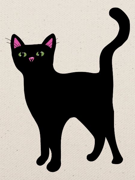 Neon-Katzengesicht auf Schwarz
