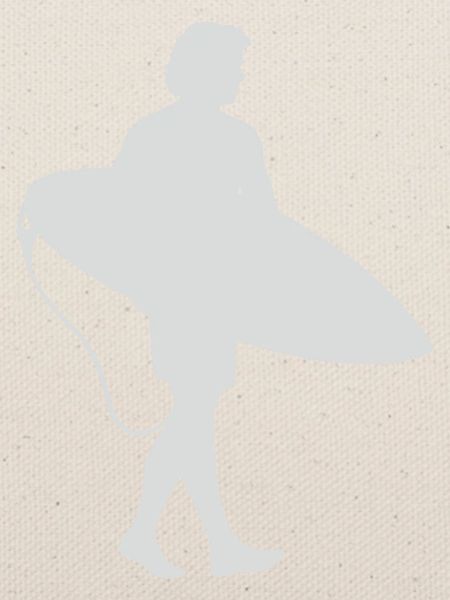Surfer Silhouette am Surfbrett