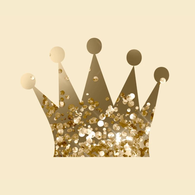 Queen/King Crown Gold Glitter customizable