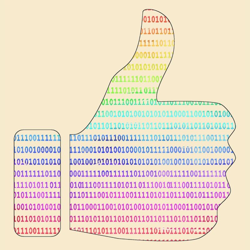 hand like binary rainbow