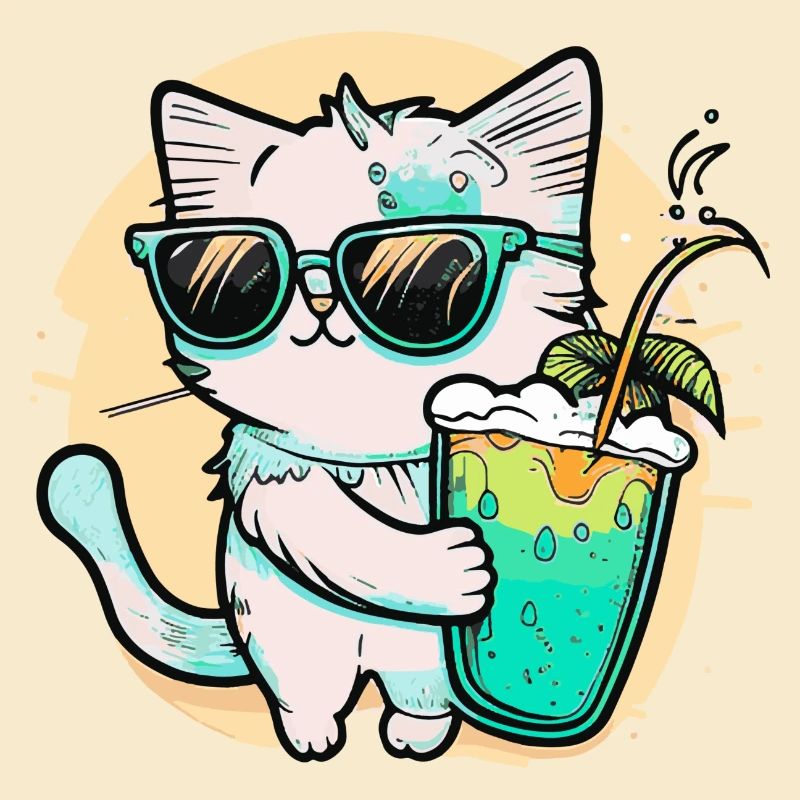Le chat le plus cool de la plage