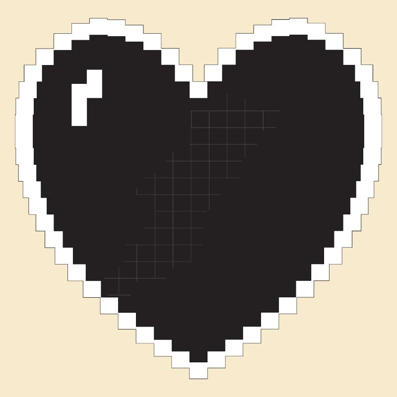 Herz Pixel Gamer Geschenk