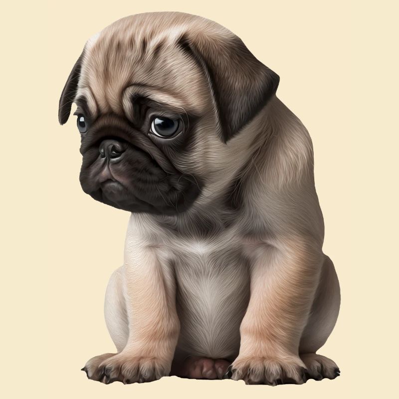 Schüchterner Mops Welpe