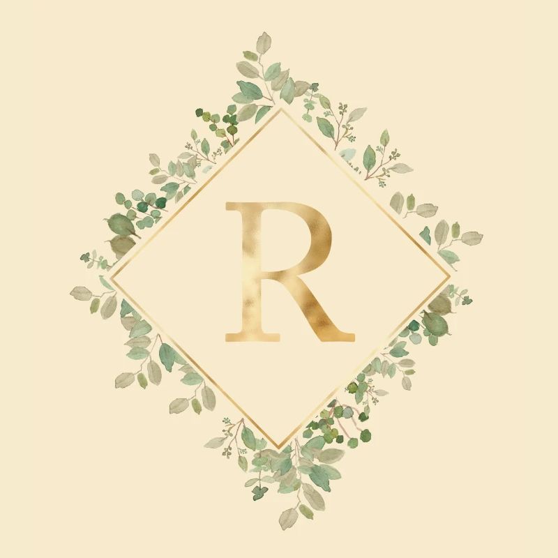 R Monogramm Eukalyptus Kranz