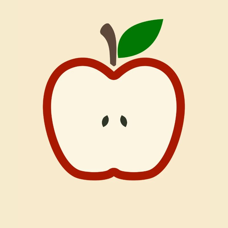 Half Apple Fruit Illustration