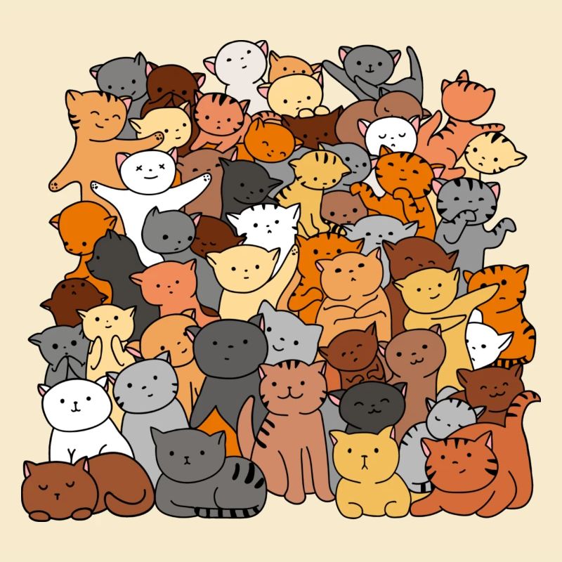 Gruppe bunte Katze