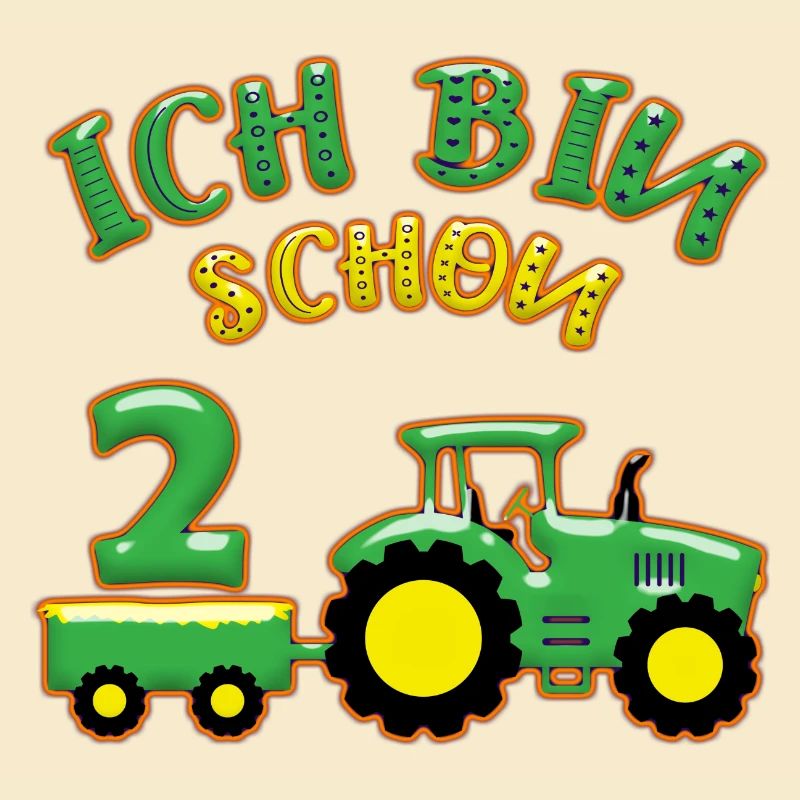 2 Jahre alt 2 Geburtstag Traktor Ich bin schon 2