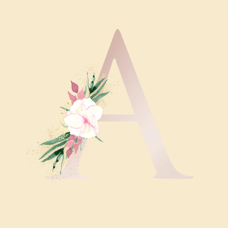 Personalisierbar Monogramm A Floral