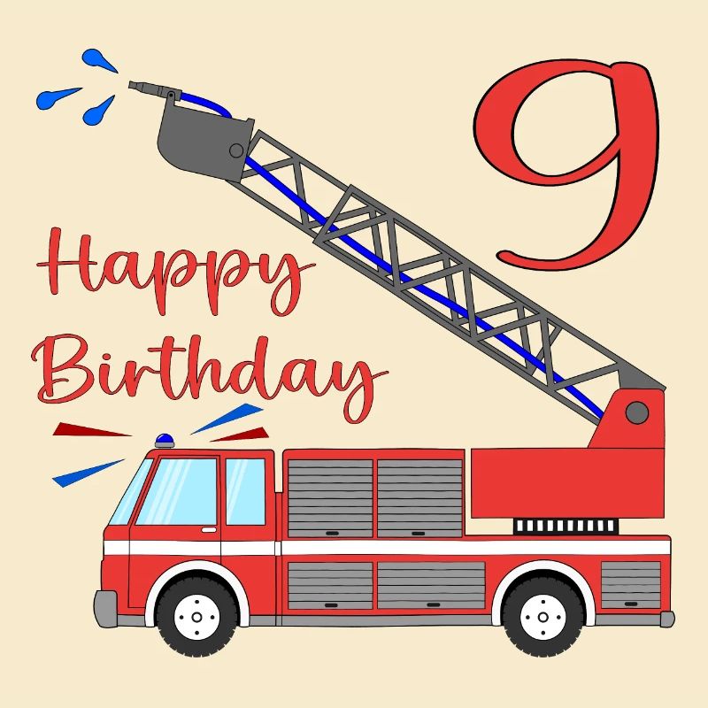 Fire engine Happy Birthday 9