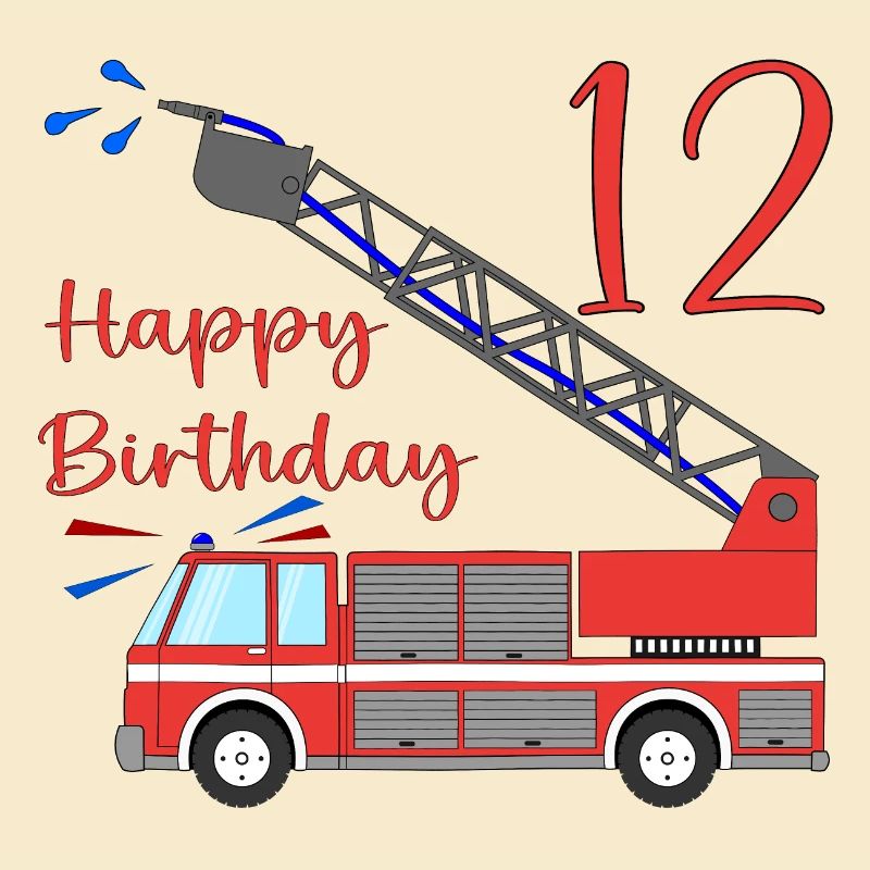 Fire engine Happy Birthday 12