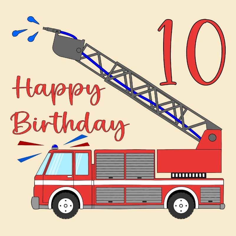 Fire engine Happy Birthday 10