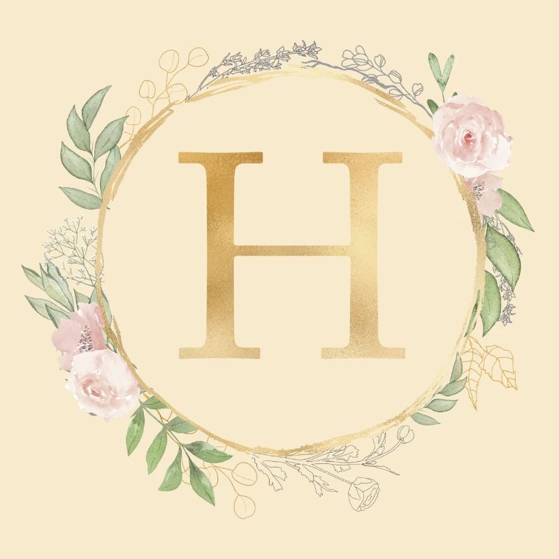 Customizable Monogram H Floral