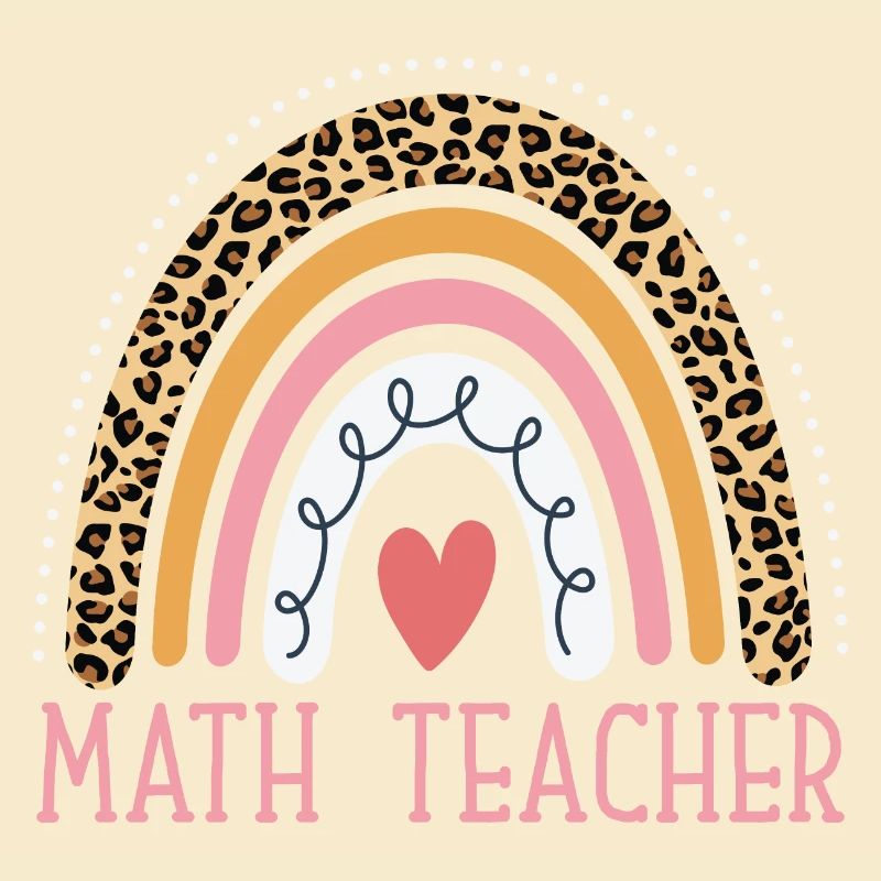Leopard Rainbow Math Teacher Professor