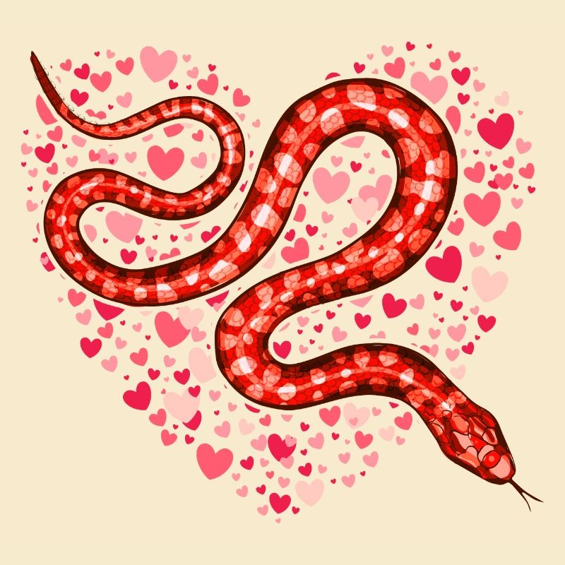 La Saint-Valentin serpent je vole des coeurs Python amoureux