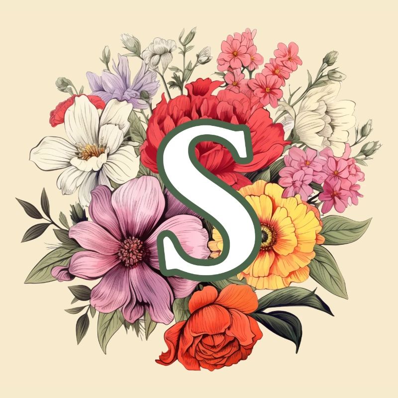 S Monogramm Blumenstrauss