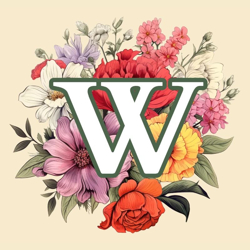 W Monogramm Blumenstrauss