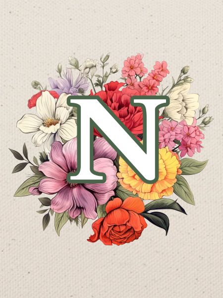 N Monogramm Blumenstrauss