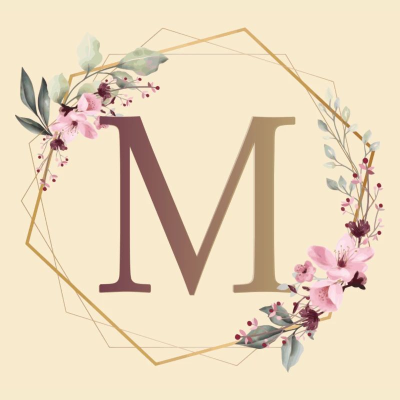 M entouré de fleurs