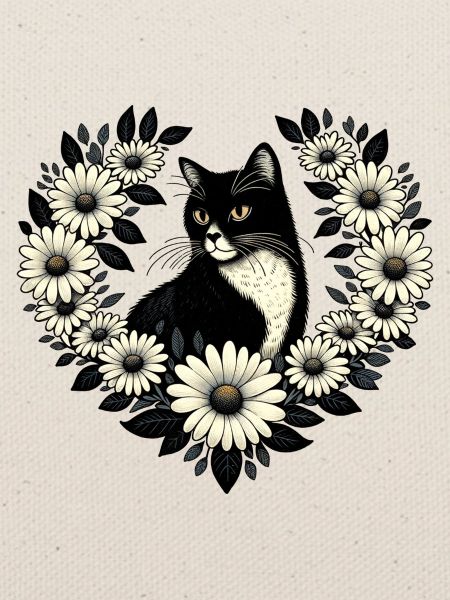Smoking Katze Gänseblümchen