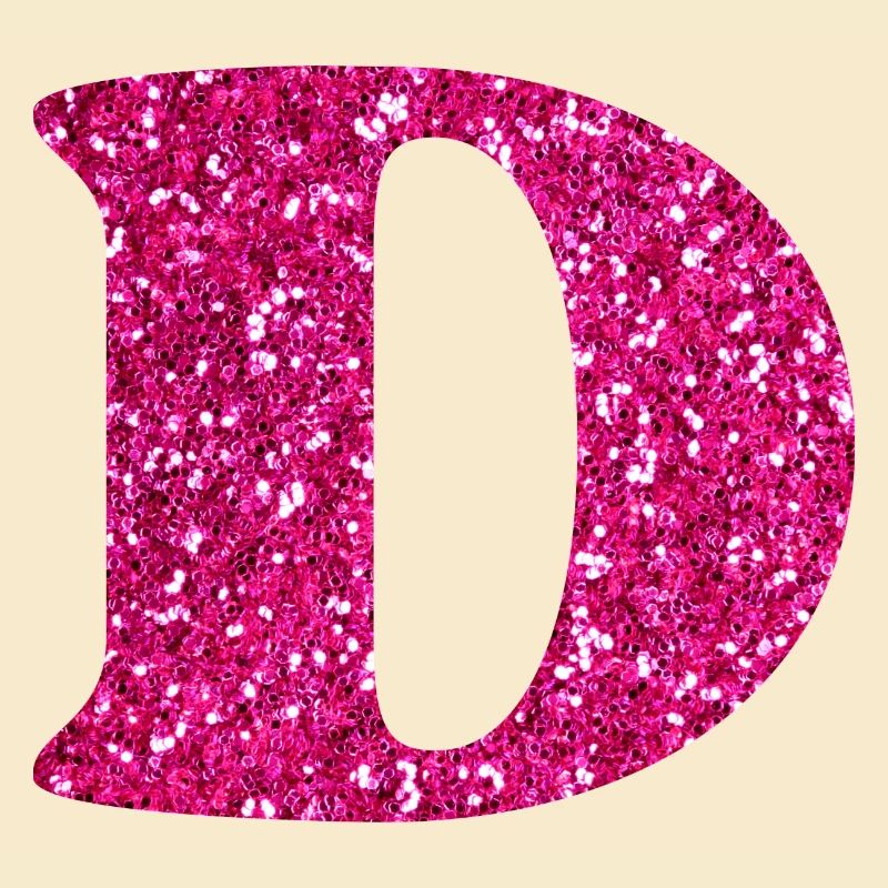 Glitzer rosa Buchstabe d