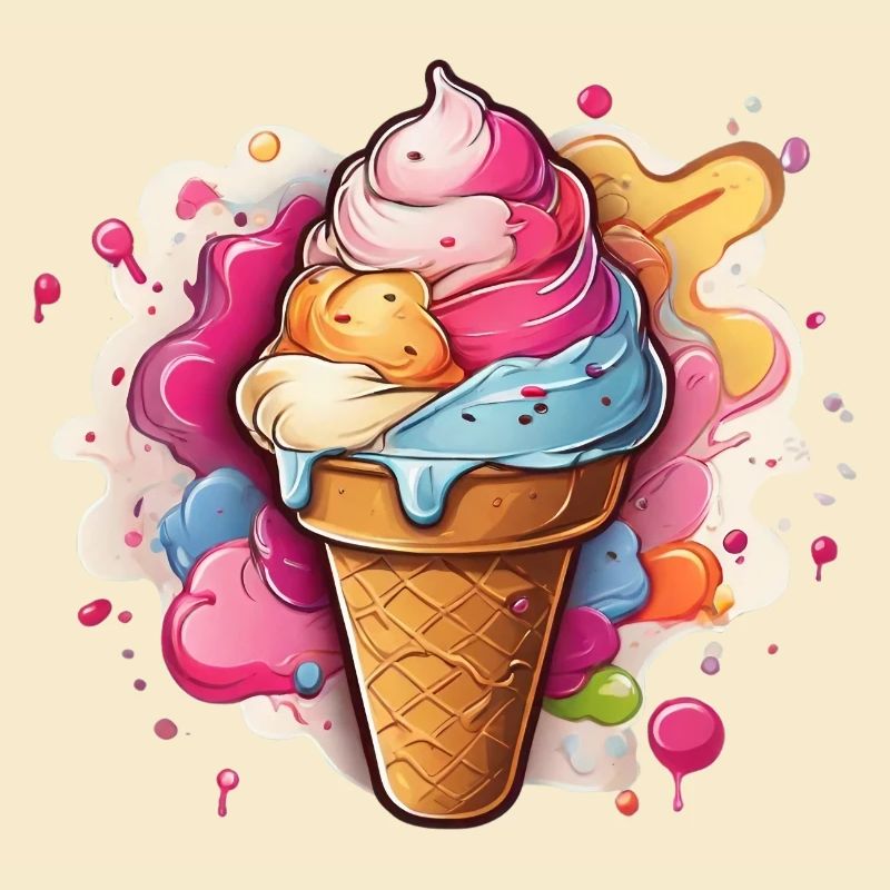 Leckeres buntes Softeis