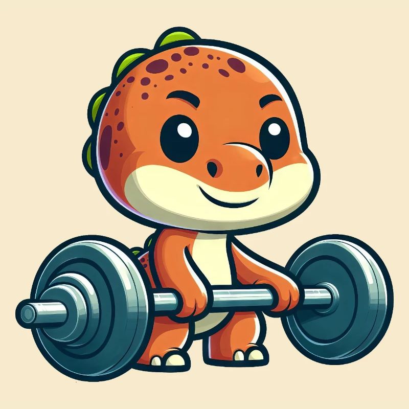 Cute Dino T-Rex Barbell Workout