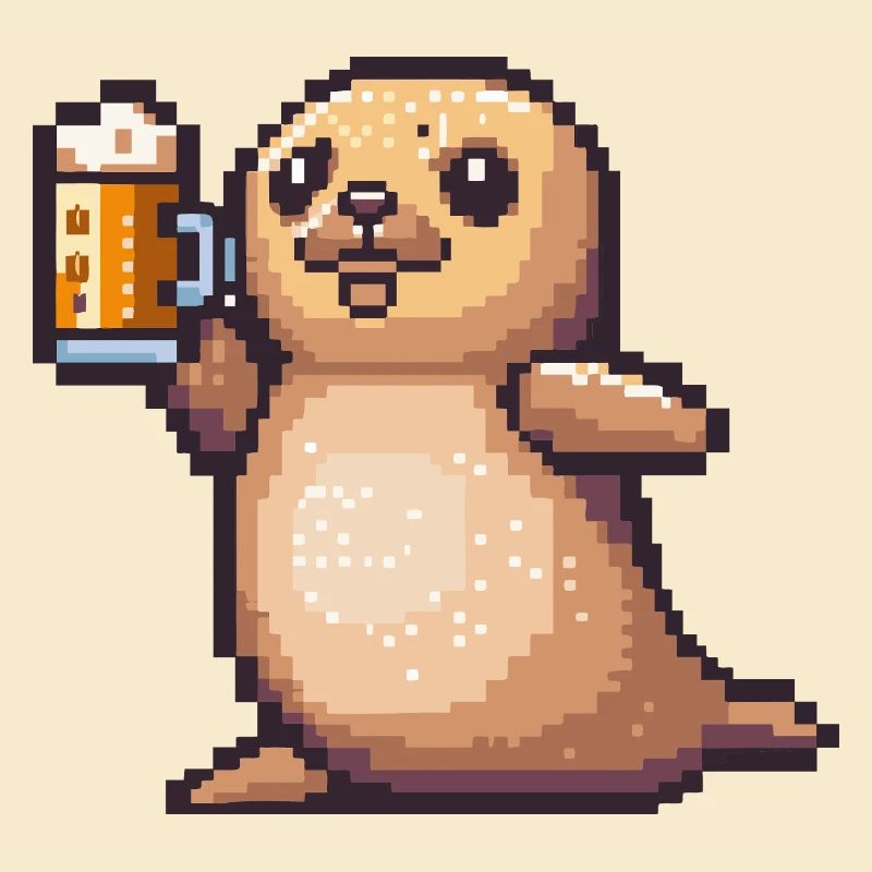 Robbe Tier Pixel Bier