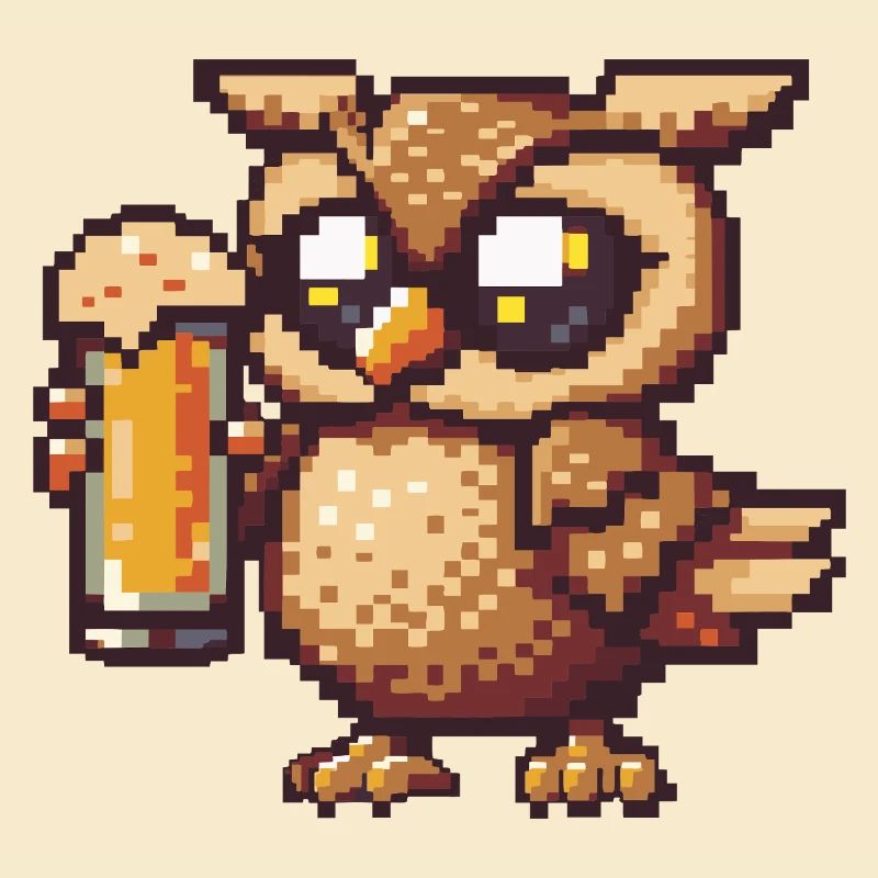 Eule Pixel Bier