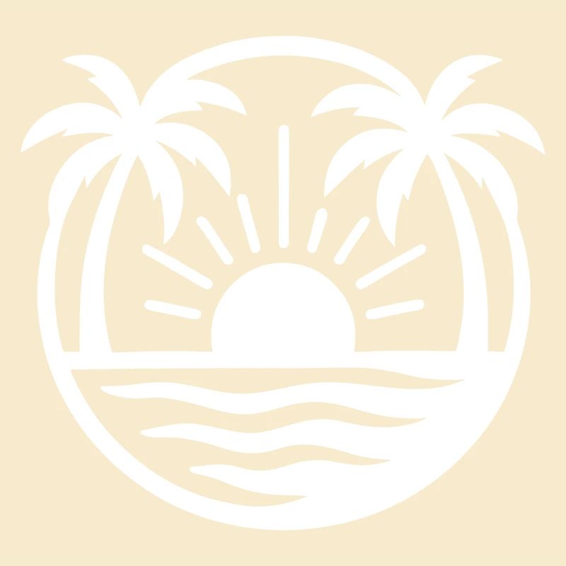 Palm Trees Beach Coucher de soleil