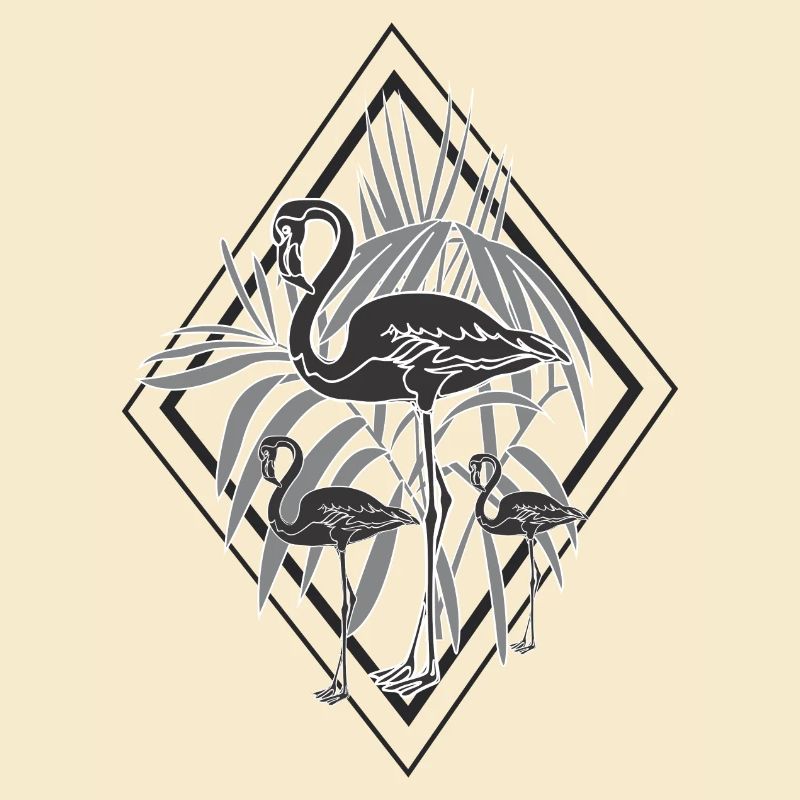 schwarz Flamingos