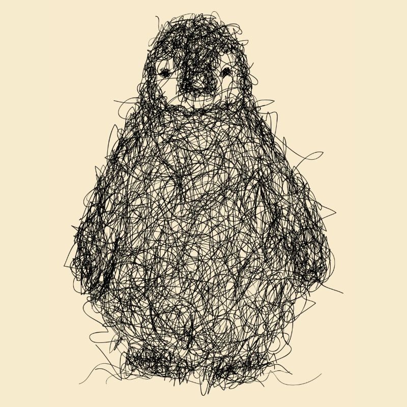 Pinguin kritzeln