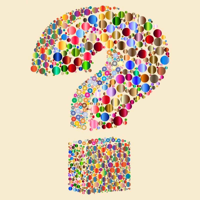 Rainbow colored question mark