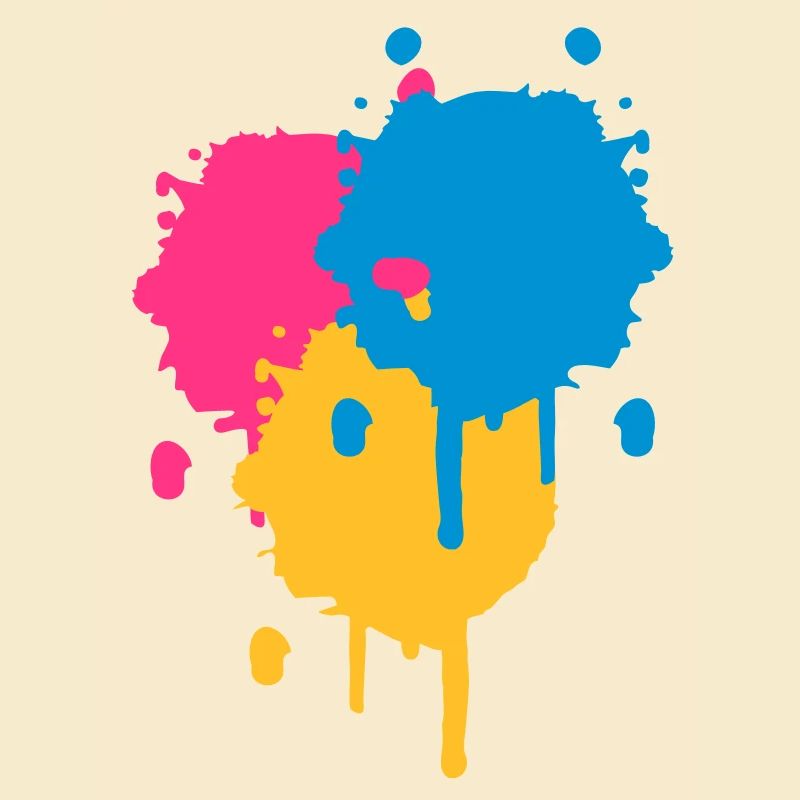 Three bright color spots in graffiti style